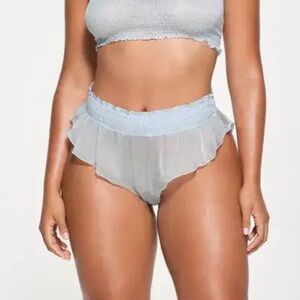 SKIMS Romance Smocked Flutter Thong